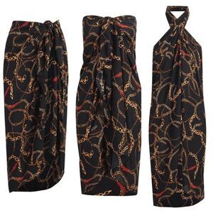 Walter Baker Multi Way Corsica Paradise Sarong Ibiza Chain Print One Size NWT